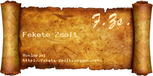 Fekete Zsolt névjegykártya